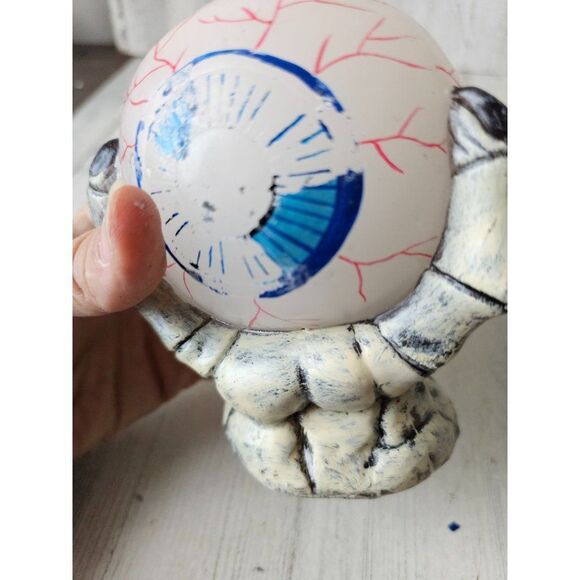 Vintage skeleton eyeball wax candle Halloween prop decor - Picture 7 of 10